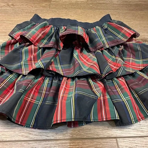 Plaid Ruffle Skirt - Red and Black - Picture 4 of 6